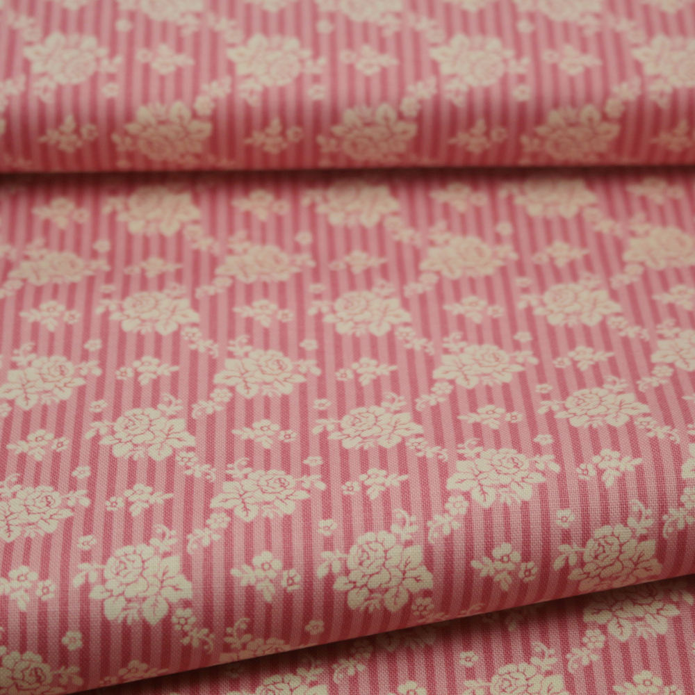 Baumwollstoff / Druckstoff Tilda Emily Pink Spring Diaries